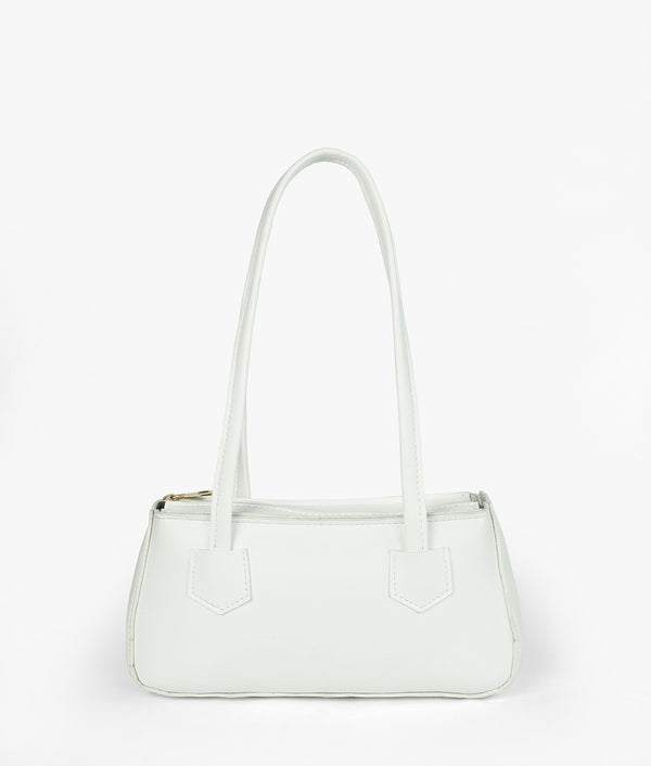White Luxe Handle Shoulder Bag