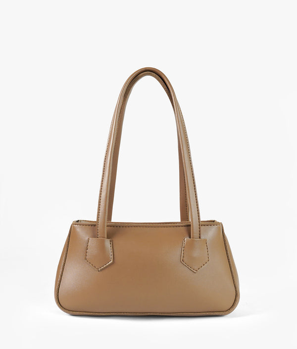 Horse Brown Luxe Handle Shoulder Bag