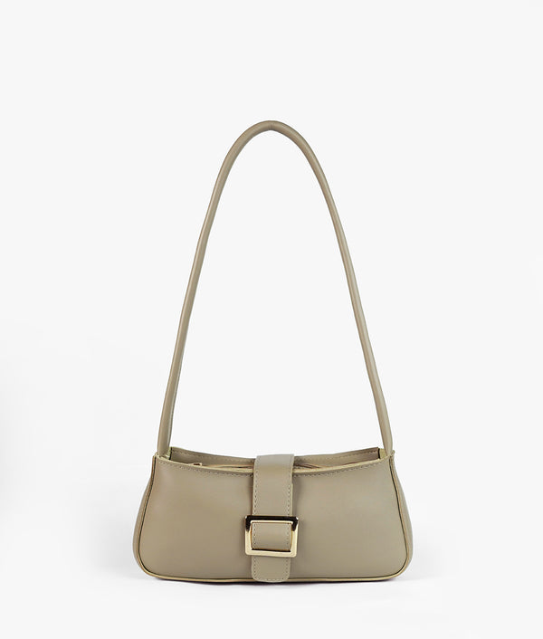 Coffee Vintage Buckle Shoulder Bag