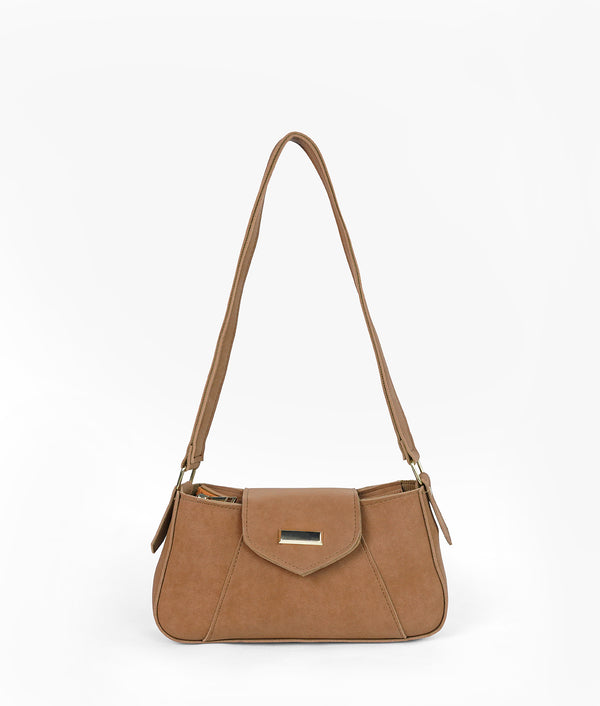 Horse brown Aura Suede Shoulder Bag