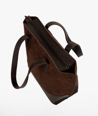 Dark brown Ella suede set of 3 tote bag
