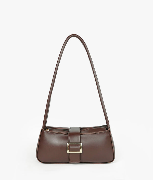 Dark brown Vintage Buckle Shoulder Bag