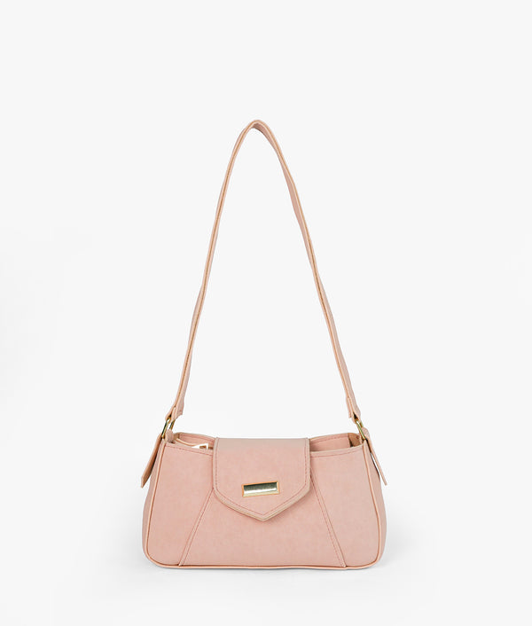 Pink Aura Suede Shoulder Bag
