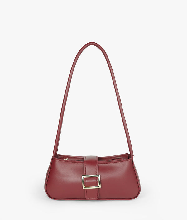 Maroon Vintage Buckle Shoulder Bag