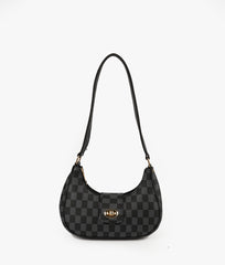 BLACK AVA CHECK SHOULDER BAG