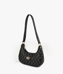 BLACK AVA CHECK SHOULDER BAG
