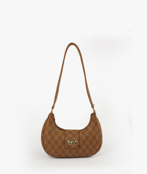 HORSE BROWN AVA CHECK SHOULDER BAG