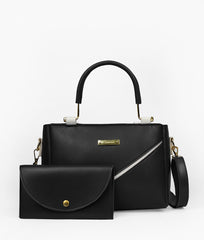 Black Combo Top Handle cross body Bag