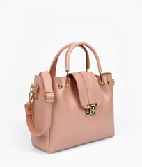 Pink Metal Handle Tote Bag