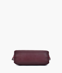 Burgundy Long Hande Tote Bag