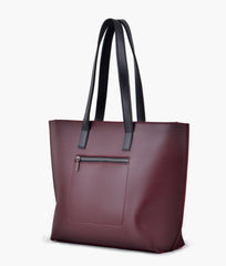 Burgundy Long Hande Tote Bag