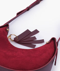 Burgundy Crossbody Hobo Bag