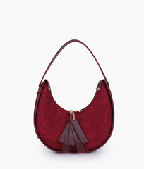 Burgundy Crossbody Hobo Bag