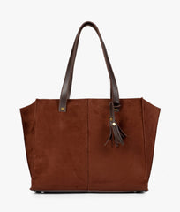 Dark Brown Suede  Over The Shoulder Tote Bag